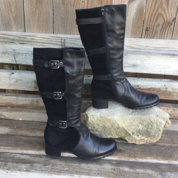 EUC ECCO Black Leather Triple Buckle Hobart Boot - Picture 2 of 8